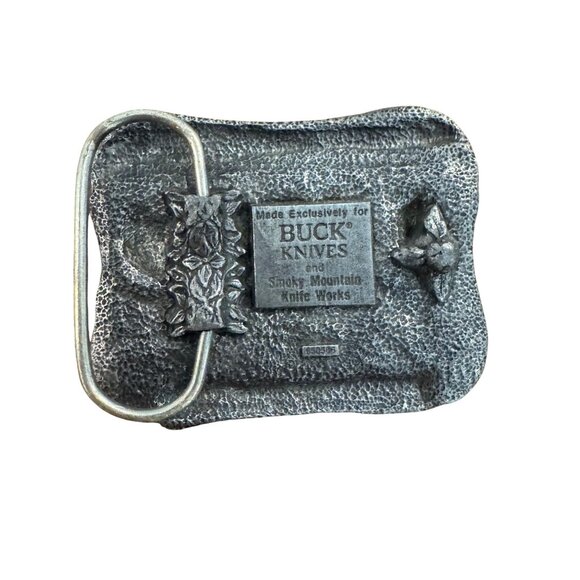 Buck Knives Collectible Belt Buckle Four Generations Knife Makers Smoky Mt. Pewt - Picture 3 of 6